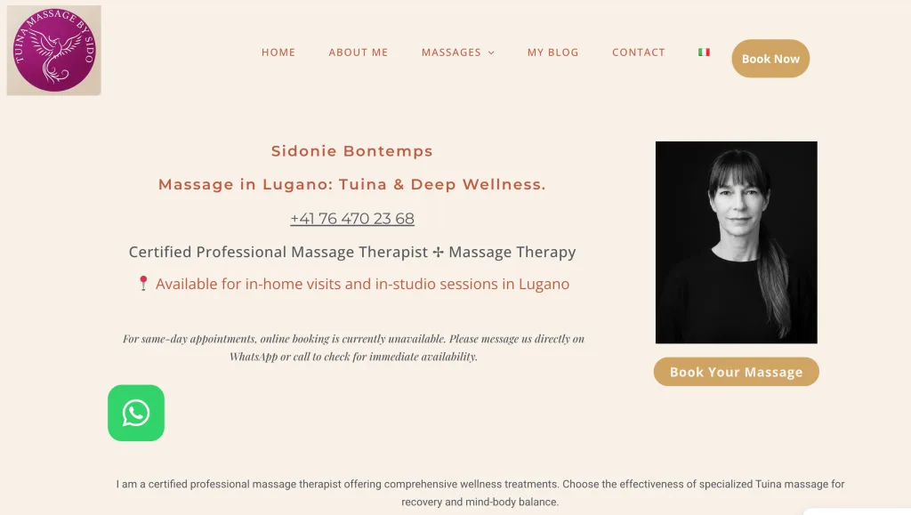 English web site massage Lugano
